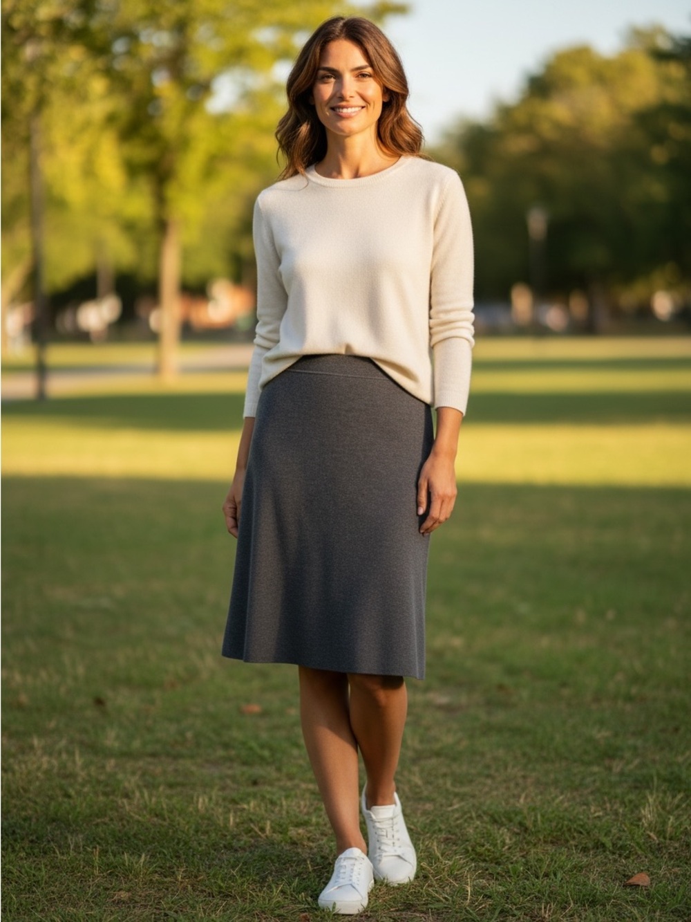 Eileen Fisher Gray Wool Skirt